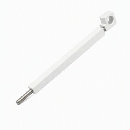 Catenaccio verticale Atlas 3724 Fapim per serramento, lunghezza 450 mm, diametro perno 9 mm, Alluminio finitura Bianco Ral 9010
