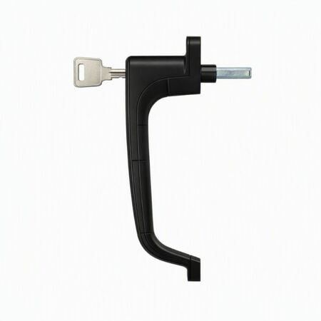 Maniglia centrale con cilindro 6568 Master per scorrevole, dimensione 172x26x53,5 mm, Alluminio finitura Nero Opaco