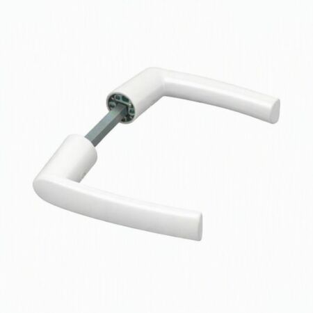 Maniglia minimale Teti 2046 Fapim per porta, spessore porta 58-78 mm, rosetta tonda diametro 32,5 mm, Zama finitura Bianco