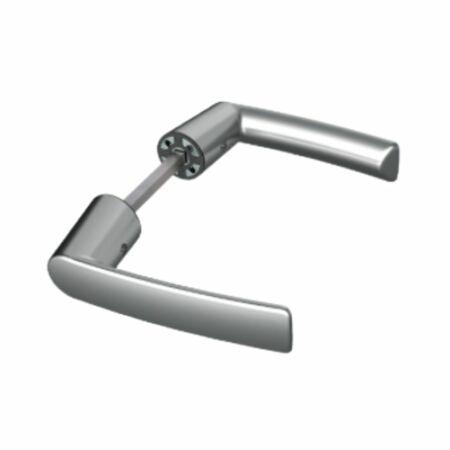 Maniglia minimale Teti 2046 Fapim per porta, spessore porta 58-78 mm, rosetta tonda diametro 32,5 mm, Zama finitura Silver