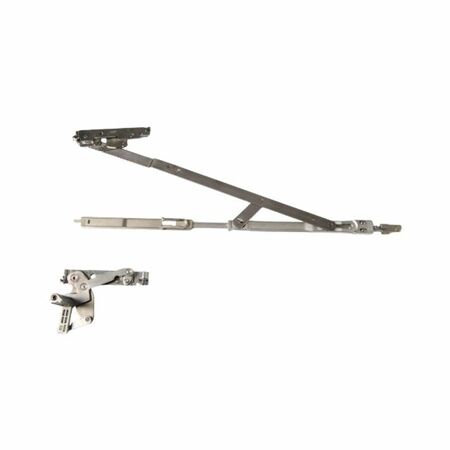 Kit cerniera e braccio Magicube 130 tipo lungo 1211L Fapim per anta ribalta, sinistro, profilo CU, portata Kg 130, Acciaio Inox