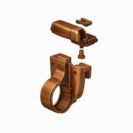 Cricchetto ad aggancio Ring 1500.5 Master con grani per telaio sormonto, profilo CU, dimensioni 34x66 mm, finitura Bronzo