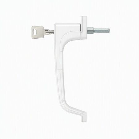 Maniglia centrale con cilindro 6569 Master per scorrevole, dimensione 172x26x53,5 mm, Alluminio finitura Bianco