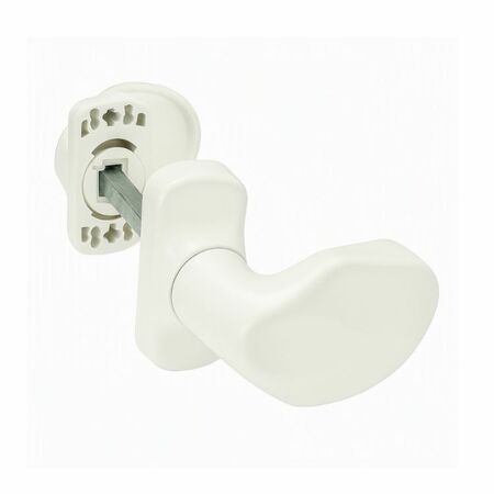 Pomolo doppio fisso Spin 3064.2 Master, con rosetta ovale, dimensione 31x67 mm, Alluminio finitura Bianco ral 9010