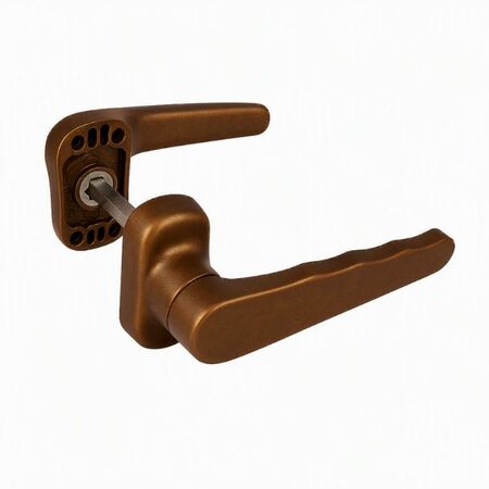Maniglia Comfort ribassata 3063 Master, con rosetta e molla, dimensione 31x67 mm, Alluminio finitura Bronzo