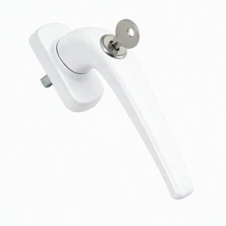 Martellina con cilindro Comfort 3071.2 Master per serramento, rosetta 66x31 mm, quadro 7x46 mm, Alluminio finitura Bianco Ral 9010