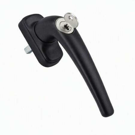 Martellina con cilindro Comfort 3071.2 Master per serramento, rosetta 66x31 mm, quadro 7x46 mm, Alluminio finitura Nero Opaco