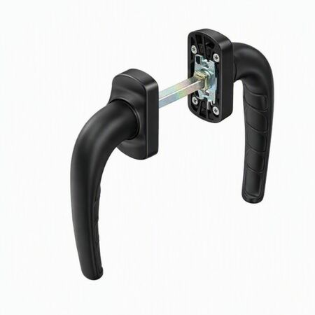 Martellina con doppia impugnatura Comfort 3070.10 Master per serramento, spessore massimo 64 mm, Alluminio finitura Nero Opaco