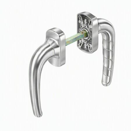 Martellina con doppia impugnatura Comfort 3070.10 Master per serramento, spessore massimo 64 mm, Alluminio finitura KSati Inox Satinato