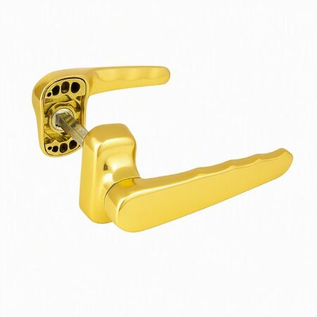 Maniglia Comfort ribassata 3063 Master, con rosetta e molla, dimensione 31x67 mm, Alluminio finitura K Gold