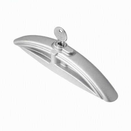Maniglia di traino Multicomfort 6318 Master per scorrevole, con serratura yale, Zama finitura Argento Verniciato