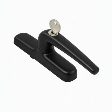 Cremonese Comfort ridotta con chiave 6036 Master per anta ribalta, con falsa manovra, corsa 17-17 mm, Alluminio finitura Nero Opaco