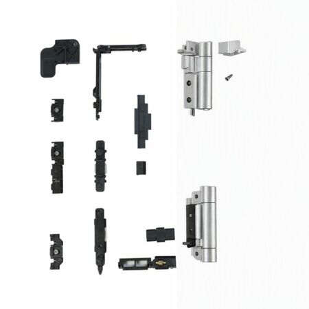 Kit base Ween 3420F.1 Master per anta ribalta, profilo CU, portata 160 Kg, Alluminio e Zama finitura Argento