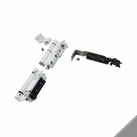 Kit cerniere e braccio Ween 3420.23 Master per anta affiancata, profilo CU, portata 160 Kg, Alluminio e Zama finitura Argento