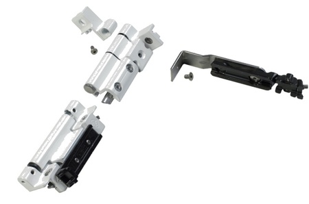 Kit cerniere e braccio Ween 3420.23 Master per anta affiancata, profilo CU, portata 160 Kg, Alluminio e Zama finitura Bianco