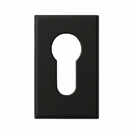 Bocchetta rettangolare Italia 2129.4 Master per maniglia, foro yale, dimensione 54x31.5x7 mm, Zama finitura Nero Opaco
