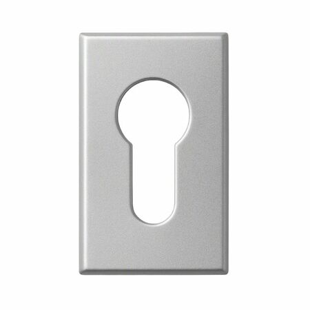 Bocchetta rettangolare Italia 2129.4 Master per maniglia, foro yale, dimensione 54x31.5x7 mm, Zama finitura Argento Verniciato
