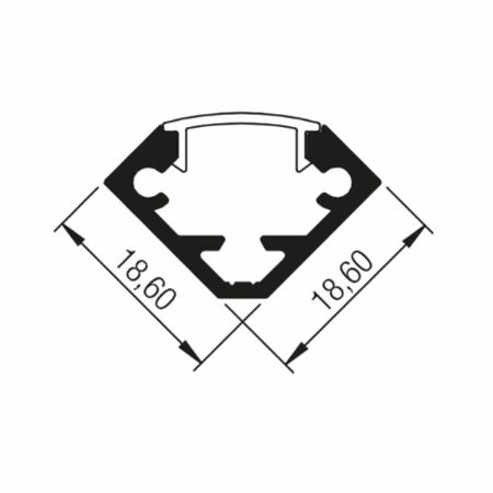 Lampada Led Canton Due Gi Light su misura per ambienti e mobile, dimensione 18,60x18,60 mm, tensione 24/48V, materiale Alluminio