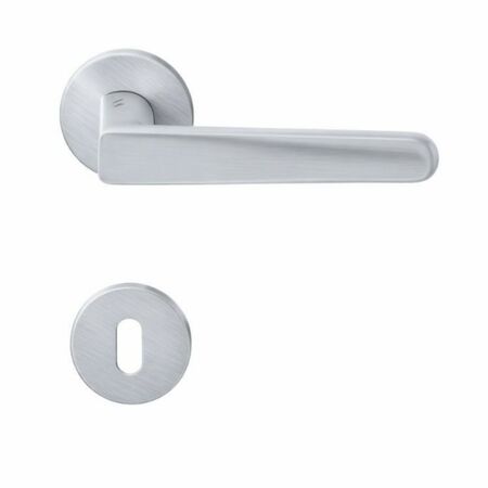 Maniglia Robot6 ID 81 R Colombo Design per porta, rosetta e bocchetta tonda diametro 50 mm, foro Patent, finitura Cromat