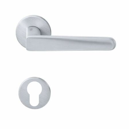 Maniglia Robot6 ID 81 RY Colombo Design per porta, rosetta e bocchetta tonda diametro 50 mm, foro Yale, finitura Cromat