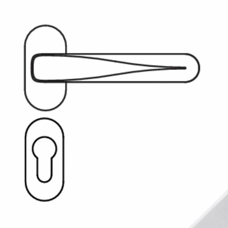 Maniglia Robot6 ID81 RSMY Colombo Design per porta, rosetta e bocchetta ovale 62x28x7,5 mm, foro Yale, finitura Cromat