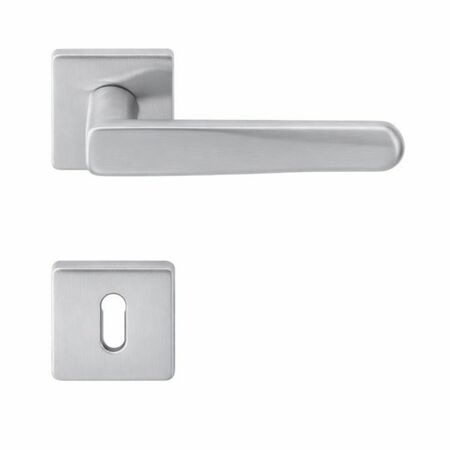 Maniglia Robot6 S ID 91 R Colombo Design per porta, rosetta e bocchetta quadra dimensione 50x50 mm, foro Patent, finitura Cromat