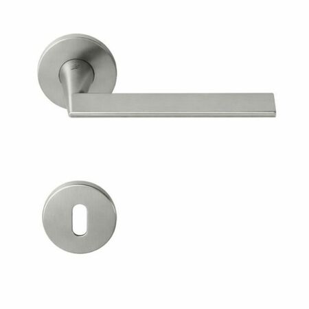 Maniglia Laconica AM41R Colombo Design per porta, rosetta e bocchetta tonda diametro 50 mm, foro Patent, finitura Zirconium HPS