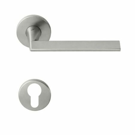 Maniglia Laconica AM41RY Colombo Design per porta, rosetta e bocchetta tonda diametro 50 mm, foro Yale, finitura Zirconium HPS