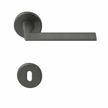 Maniglia Laconica AM41R Colombo Design per porta, rosetta e bocchetta tonda diametro 50 mm, foro Patent, finitura Grafite Mat
