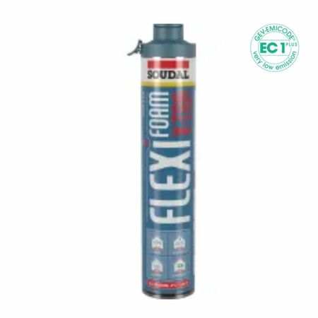 Flexifoam X-Tra Gun Soudal, schiuma poliuretanica flessibile per posa serramento, bombola 850 ml, colore Blu