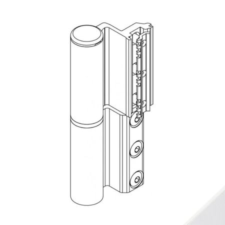 Cerniera Celera 00681 Giesse per serramento, profilo CU, registrabile, altezza 135,5 mm, portata 100-120 Kg, Alluminio finitura Bianco Opaco