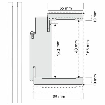 Coppia montante modello Q Door-Xe per porta Sinistra, dimensione 125x2100, coprifilo da 10 mm, listellare finitura Palissandro