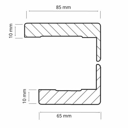Kit aste coprifilo piatto Door-Xe per telaio porta, dimensione 65/85x10x2250, aletta da 23 mm, confezione da 5 pz, multistrato finitura Bianco Opaco