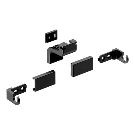 Kit staffe 1123.18 Master per attuatore a catena Apro, applicazione su finestra vasistas, universale, finitura Nero Opaco