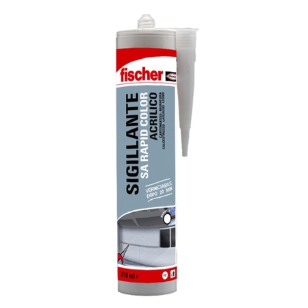 Sigillante acrilico SA Rapid Color Fischer per applicazioni interne, asciugatura rapida, cartuccia 310 ml, finitura Bianco