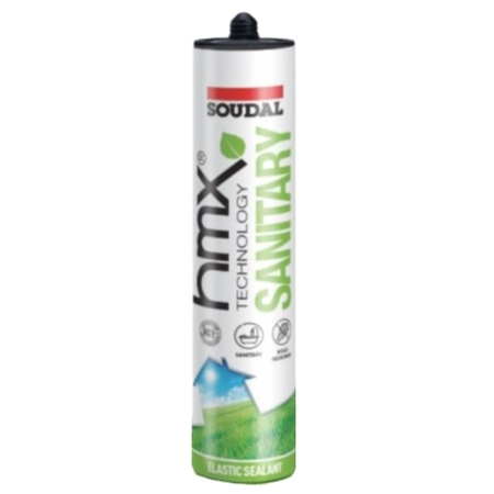 Silicone HMX Sanitary Soudal per sanitari e cucina, neutro, cartuccia 300 ml, finitura Bianco