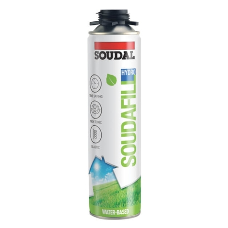 Sigillante Soudafill Hydro Soudal per riempimento giunti e crepe, a base acqua, bombola 500 ml per pistola, finitura Bianco