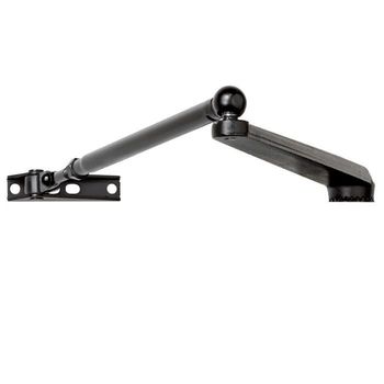Braccio a compasso AC592 Mab Assa Abloy, senza fermo per chiudiporta serie 564, finitura Nero Ral 9005
