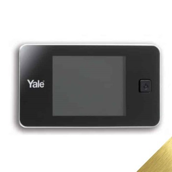 Spioncino elettronico Yale per porta spessore 38-100 mm, schermo LCD 32 pollici, finitura Ottone