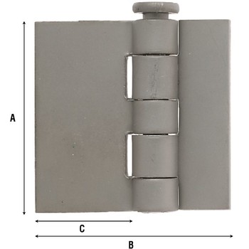 Cerniera in ferro Aldeghi per serramento, con collo, senza fori, dimensioni 80x69 mm, finitura Lucida