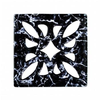 Griglia Aerazione Design AirDecor serie Flower, diametro supporto a muro 100 mm, Finitura Nero Marquinia
