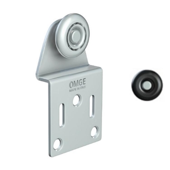 Carrello con staffa 158 Omge per scorrevole Roll Ge 150, portata 15 Kg, ruota in Acciaio-Nylon diametro 24 mm