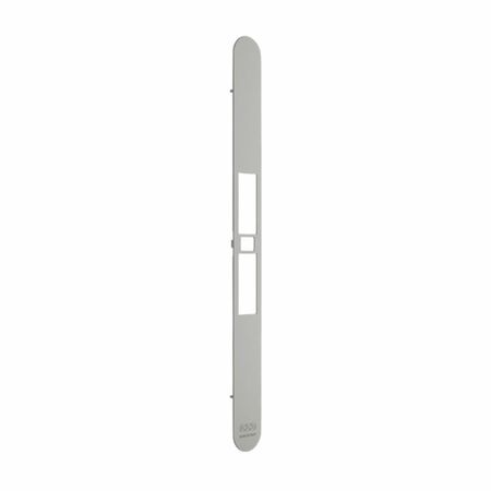 Frontalino Touch con riferma B01120.33. AGB per serratura a ritenuta magnetica, bordo tondo 196x18 mm, Plastica finitura Cromato Opaco