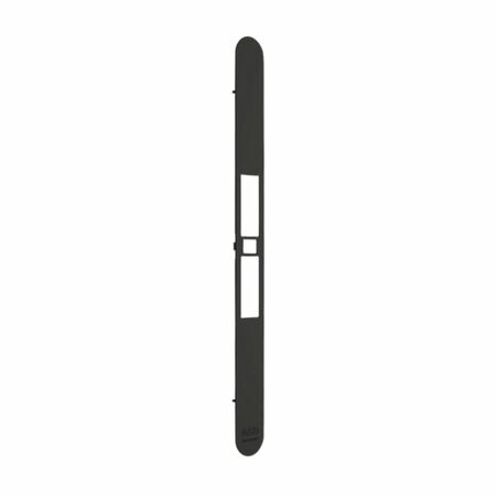 Frontalino Touch con riferma B01120.33. AGB per serratura a ritenuta magnetica, bordo tondo 196x18 mm, Plastica finitura Nero Opaco