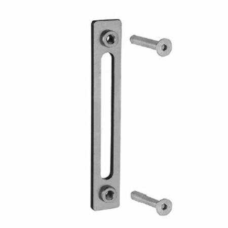 Contropiastra fissaggio Agb G06204.01.01 per gancio in battuta, fori filettati 5MA, dimensione 110x17 mm, Metallo finitura Zinco Silver