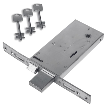Serratura 6801/SA Assa Abloy per fascia, a doppia mappa, con scrocco e catenaccio, entrata 70 mm, frontale 28 mm