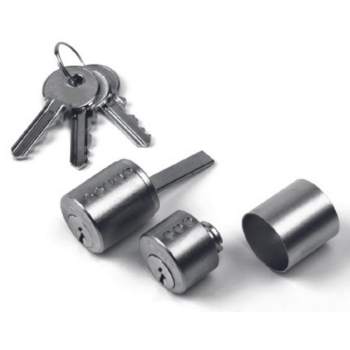 Coppia Cilindri 112F Assa Abloy, per serratura elettrica Multipla 5011 e 5015, lunghezza 50 mm, finitura Nichelato