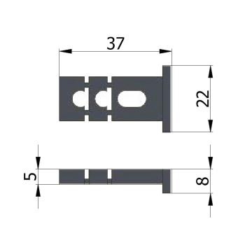 Spessore sottofrontale 0625N Omec in Nylon, per serratura frontale 22 mm, finitura Nero