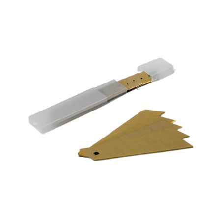 Confezione 10 lame a spezzare Akifix per cartongesso, larghezza 18 mm, Carbonio Temperato finitura Oro