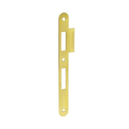 Incontro B00570.20 Agb per serratura Patent piccola, dimensione 188x20 mm, bordo tondo con aletta 12 mm, Acciaio finitura Ottonato Verniciato